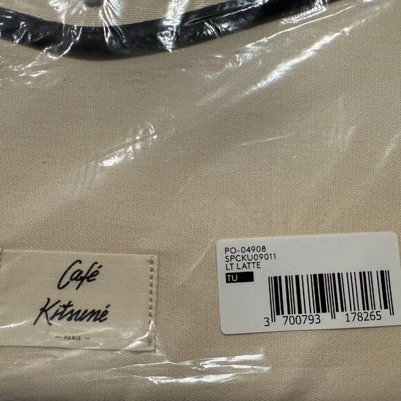 NWT - MAISON KITSUNE BEIGE "CAFE KITSUNE" LAPTOP POUCH - Picture 3 of 4